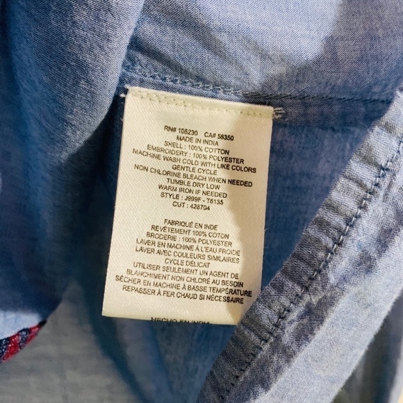 Joie Marlen Embroidered Chambray Blouse Size XS - Picture 7 of 9